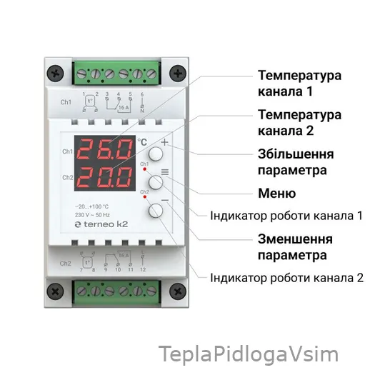 Фото 2 - Терморегулятор Terneo K2 для охлаждения и вентиляции