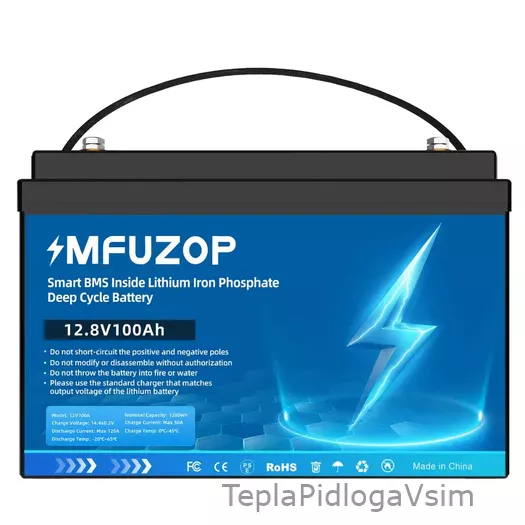 Фото 2 - Аккумулятор MFUZOP LiFePO4 12.8 V 100 Ah 1280 W