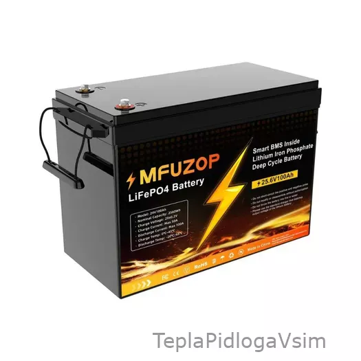 Фото 2 - Акумулятор MFUZOP LiFePO4 12.8 V 100 AH 1280 W