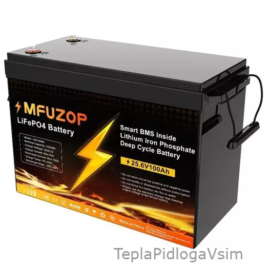 Фото 1 - Акумулятор MFUZOP LiFePO4 12.8 V 100 AH 1280 W