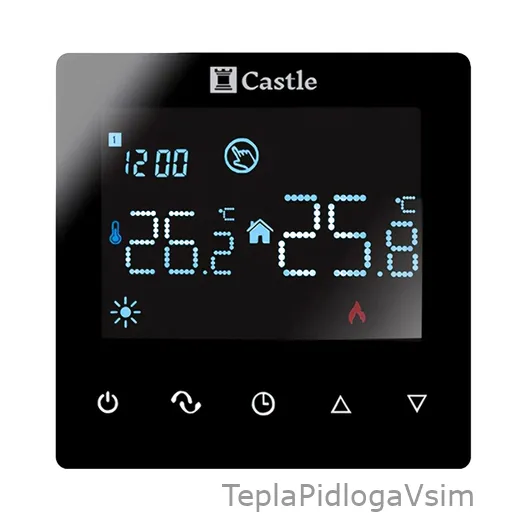 Фото 1 - Терморегулятор программируемый Castle AC606H Wi-Fi (черный)