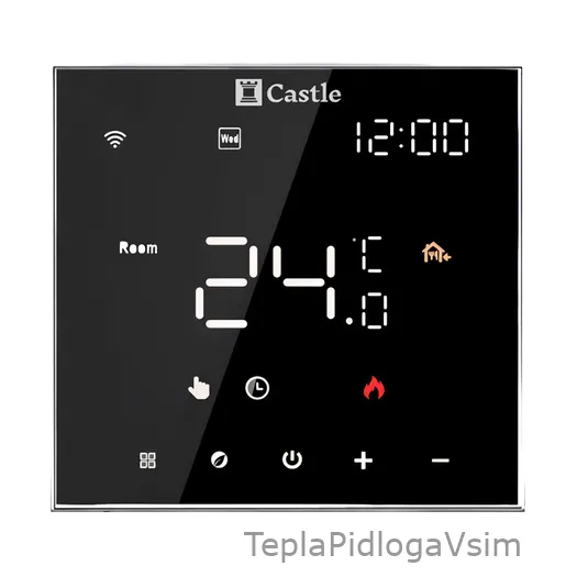 Фото 1 - Терморегулятор програмований Castle AC602H (чорний)