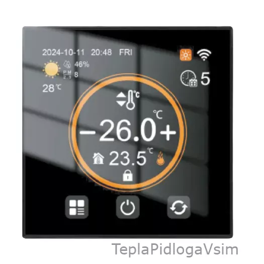 Фото 1 - Терморегулятор Ecoterm Touch Screen Room Черный