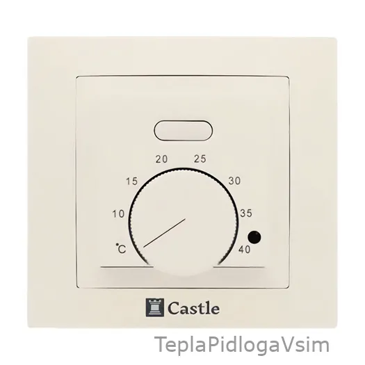 Фото 1 - Терморегулятор механический Castle AC308 Слоновая кость