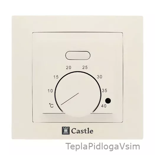 Фото 1 - Терморегулятор механічний Castle AC308 Слонова кістка