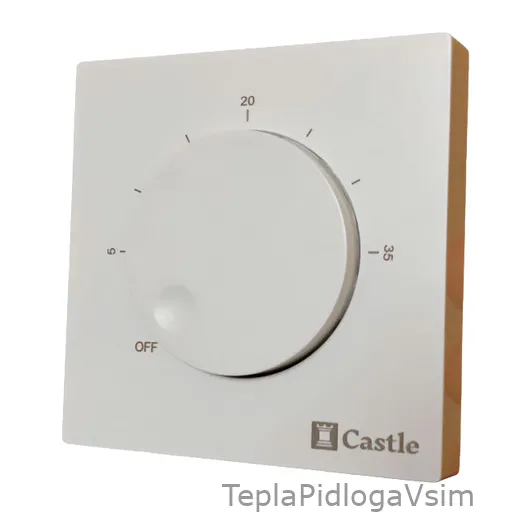 Фото 2 - Терморегулятор механічний Castle AC309 Білий матовий