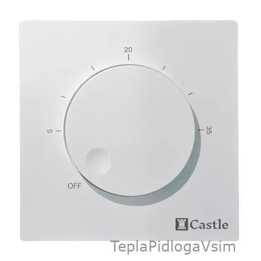 Фото 1 - Терморегулятор механический Castle AC309 Белый матовый