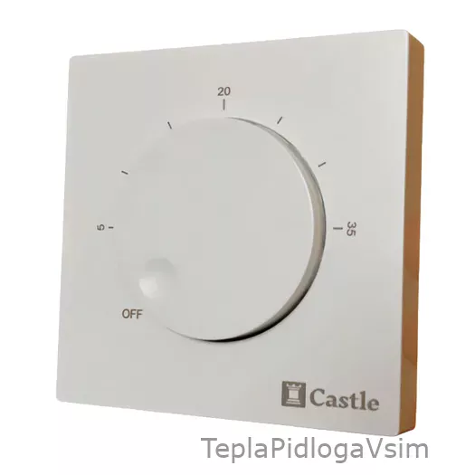 Фото 2 - Терморегулятор механический Castle AC309 Белый матовый