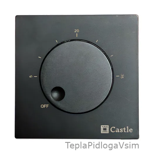 Фото 1 - Терморегулятор механічний Castle AC309 Чорний матовий