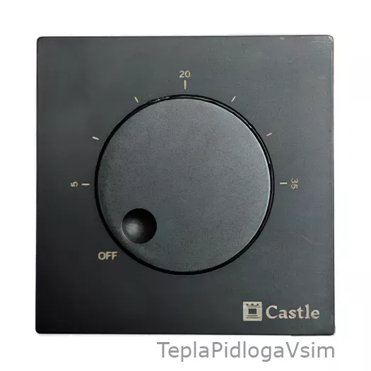 Фото 1 - Терморегулятор механический Castle AC309 Черный матовый