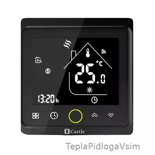Фото 1 - Терморегулятор программируемый Castle AC603H Wi-Fi VAB Черный