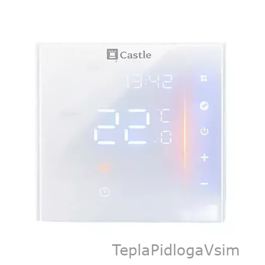 Фото 1 - Терморегулятор програмований Castle AC601 Wi-Fi Білий
