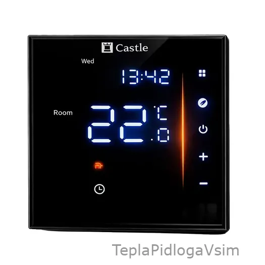 Фото 1 - Терморегулятор програмований Castle AC601H Wi-Fi Чорний
