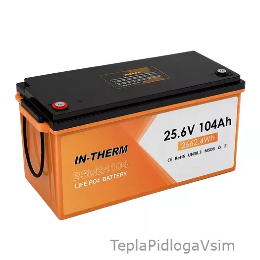 Фото 1 - Акумулятор In-Therm BSM24104 LiFePO4 25.6V 104Ah 2662 W